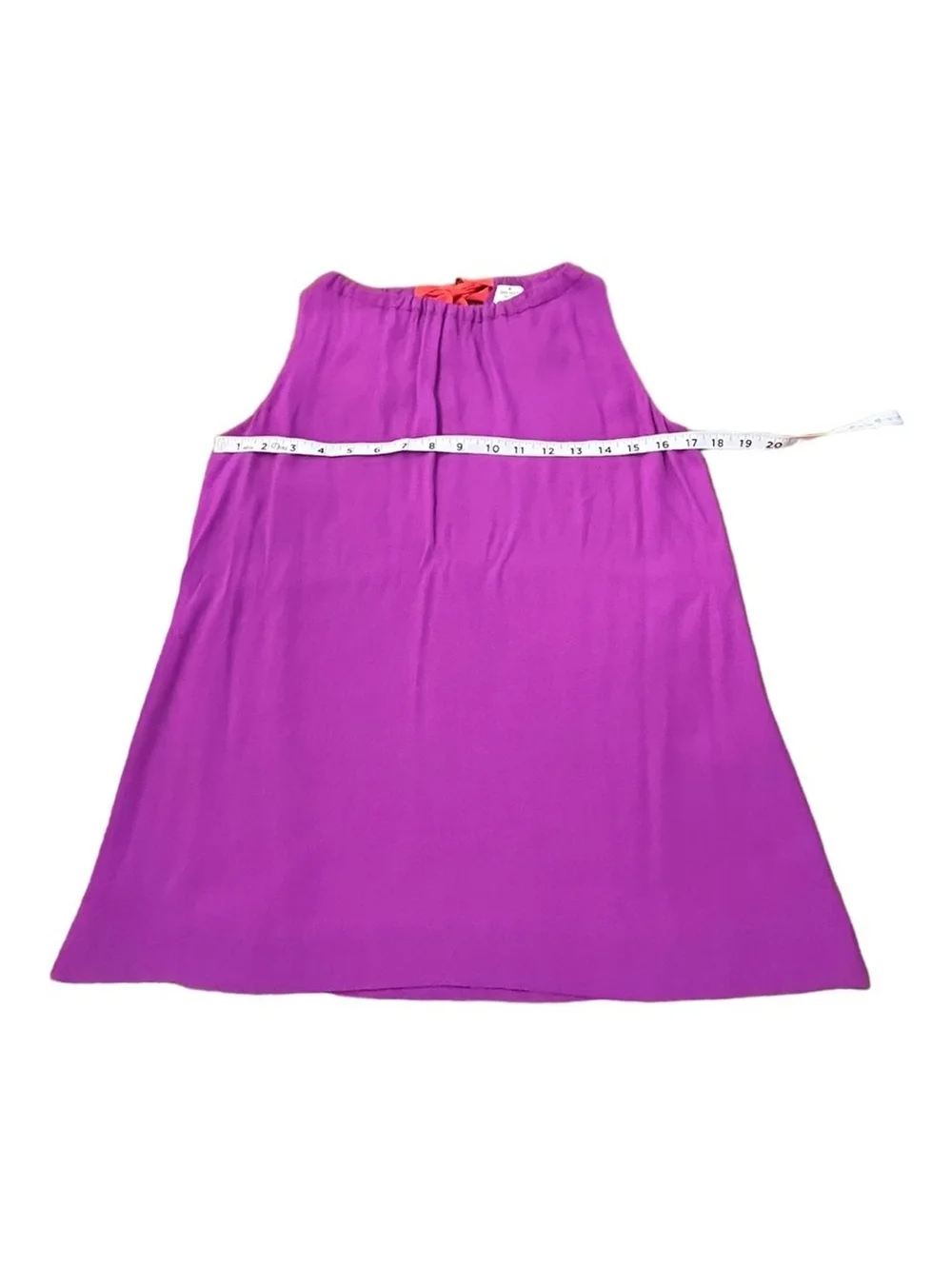 Kate Spade Selena Crepe Tank Top Blouse Bajarose Purple Orange Tie Back Size XS